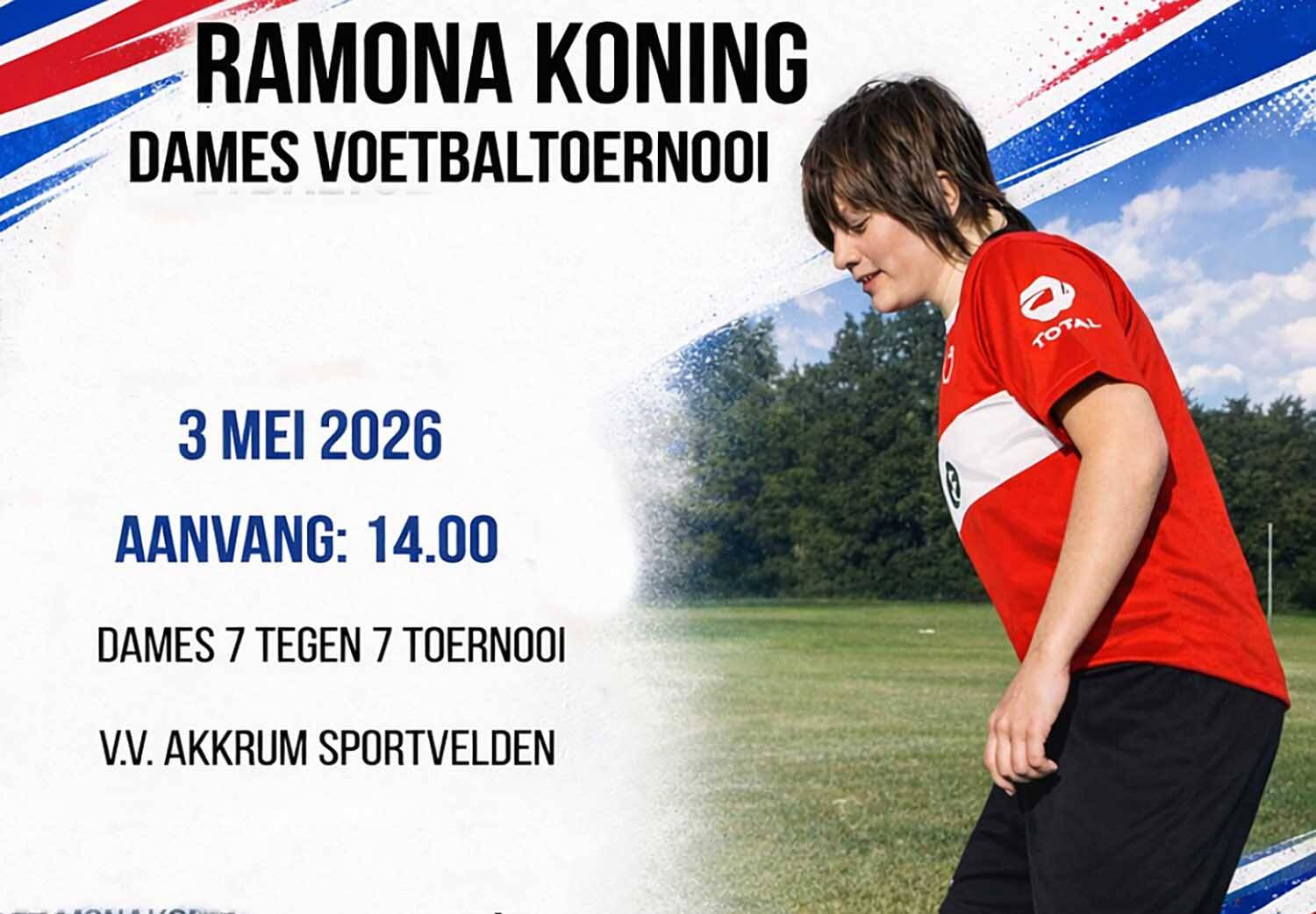Opbrengst Ramona Koning-voetbaltoernooi voor Hersenstichting