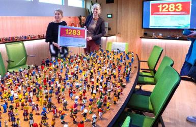 Poppetjes symbool voor tegenstanders recreatiepark Akkrum