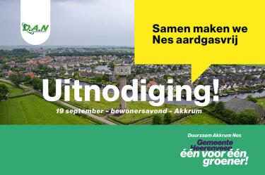 Donderdag 19 september 2024 bewonersavond aardgasvrij Nes