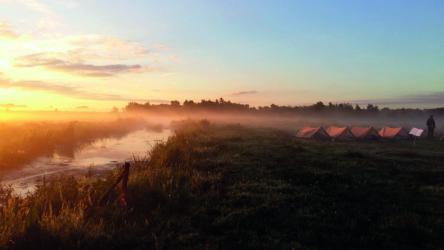 Overnachten in het weiland tijdens de Bloeiweek